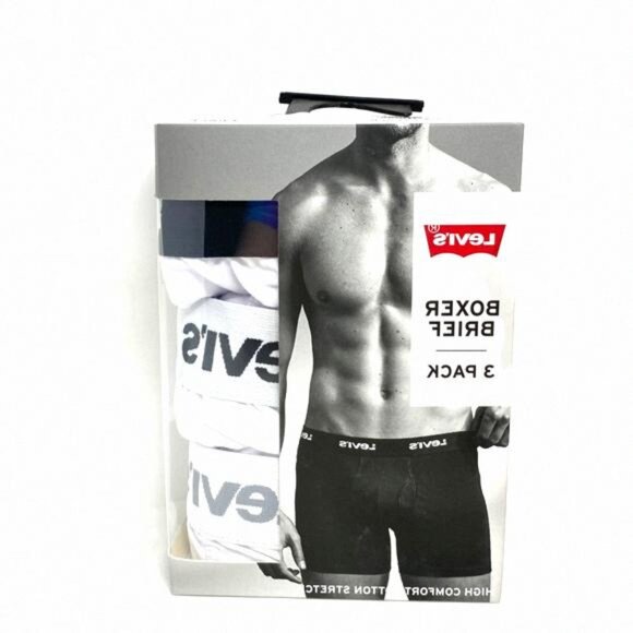 Levi's Men’s Underwear Boxer Brief 3 Pack White Cotton 0583 37453 Size Stretch - Picture 7 of 9